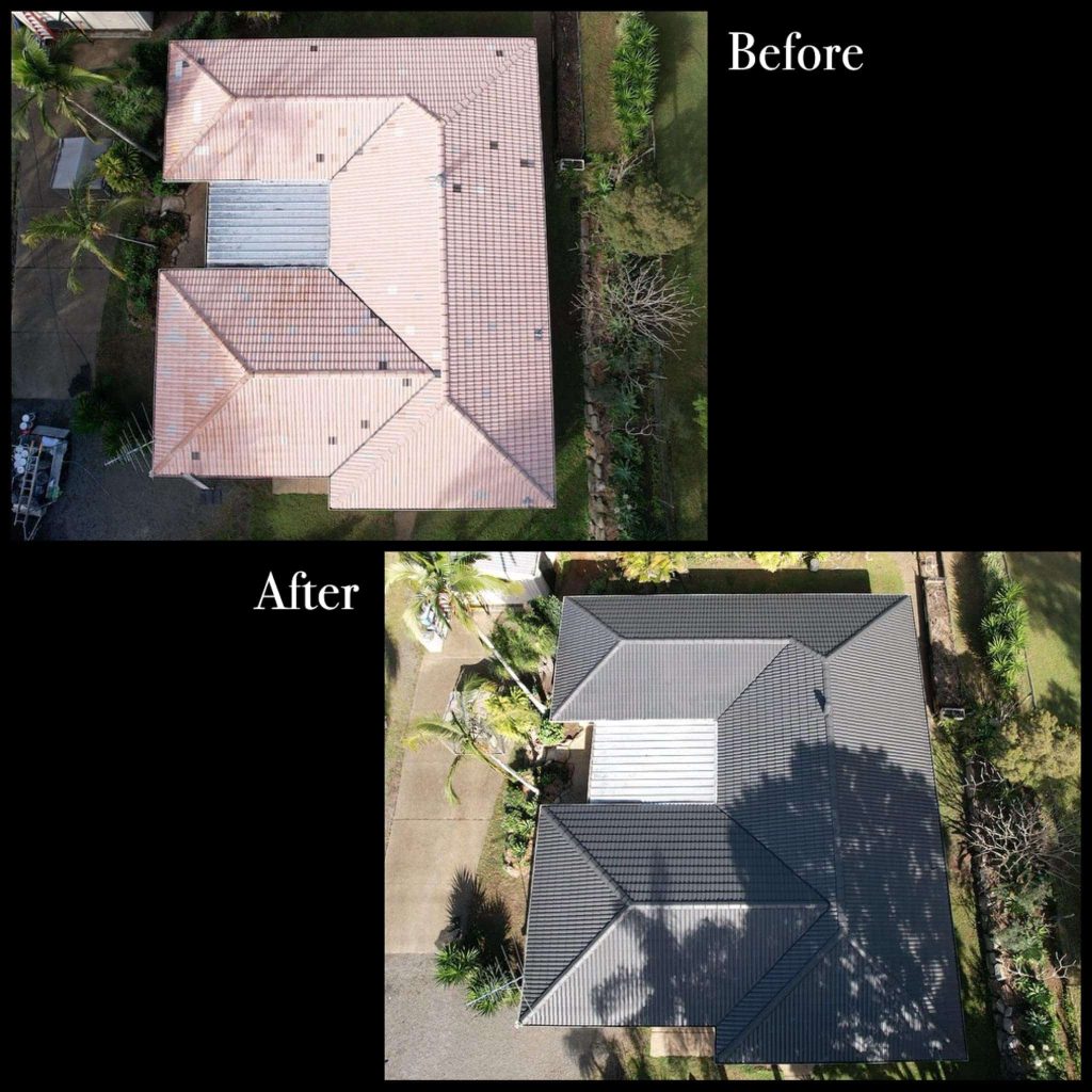 before and after roof restoration